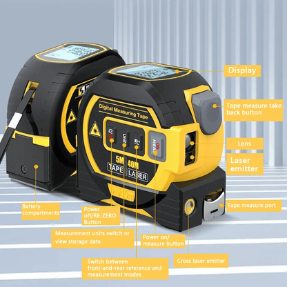 EvoriAX™ Laser Tape Measure 3 in 1