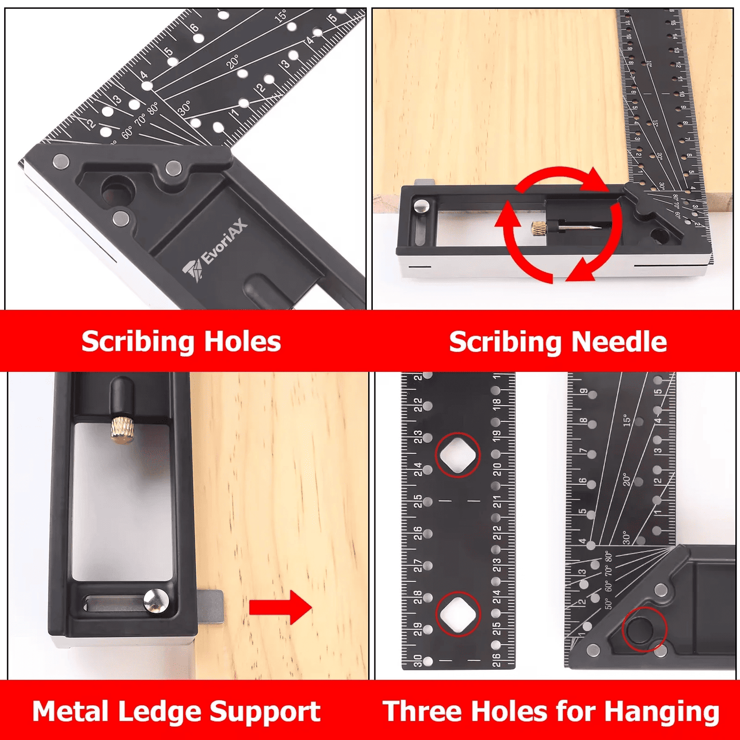 EvoriAX™ Precision Angle Woodworking Ruler